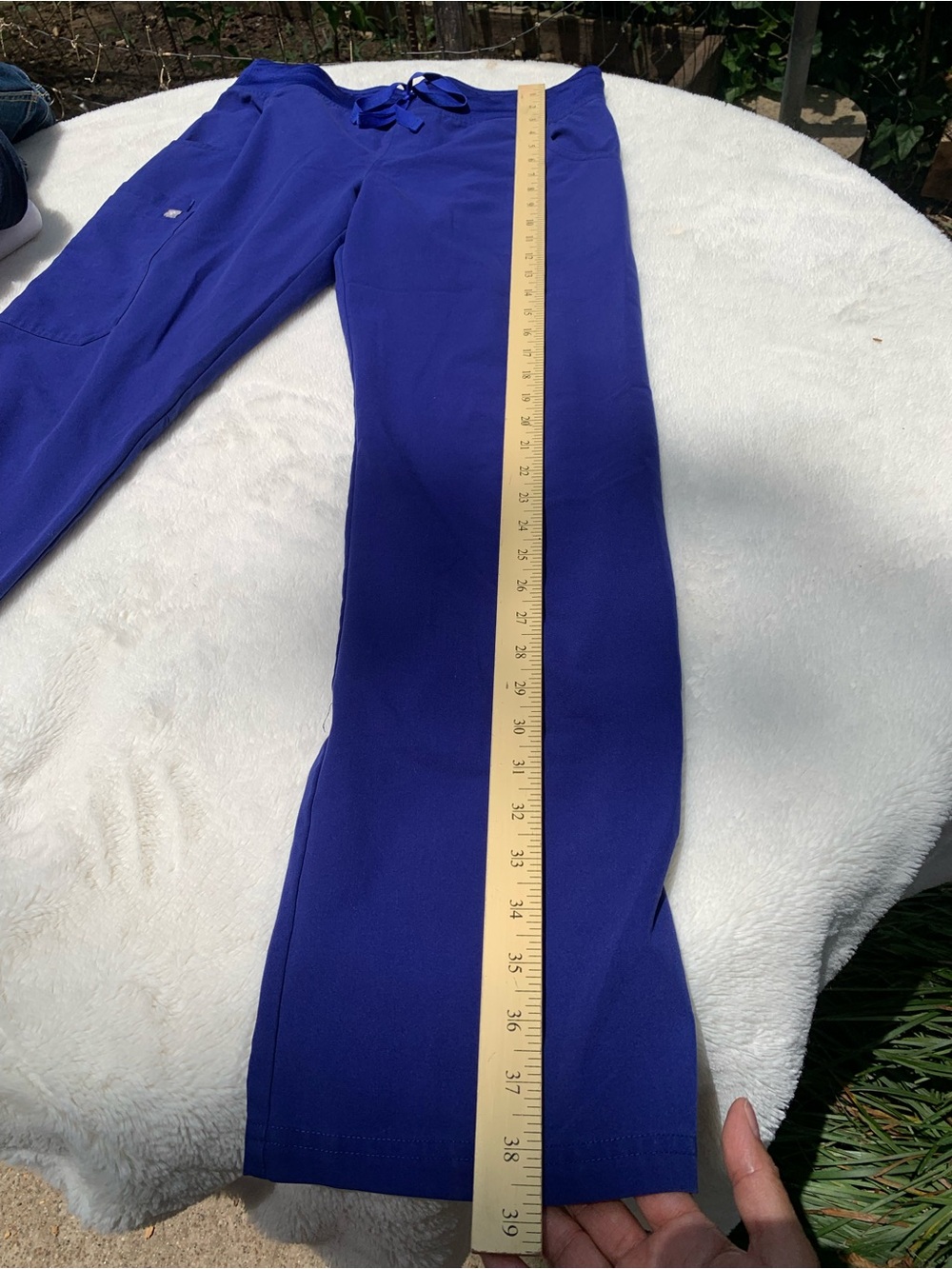 Figs Women's Flare Scrub Pants in Royal Blue - Picture 5 of 8
